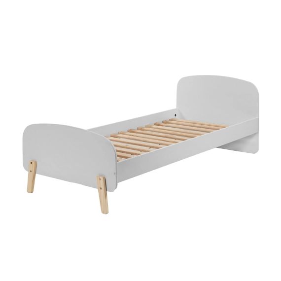 Lit 90×200 sommier inclus gris cool