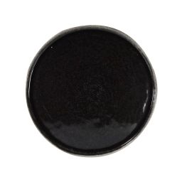 Assiette plate en grès artisanal noir 28 cm – Lot de 4