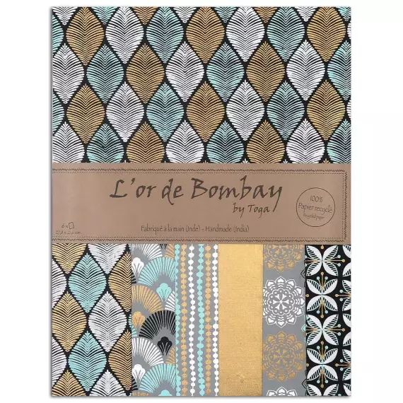 Lot de 6 feuilles de papier recyclé fabriquées à la main