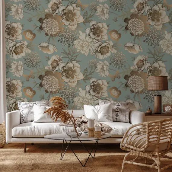 Papier peint panoramique motif floral Multicolore 336x280cm