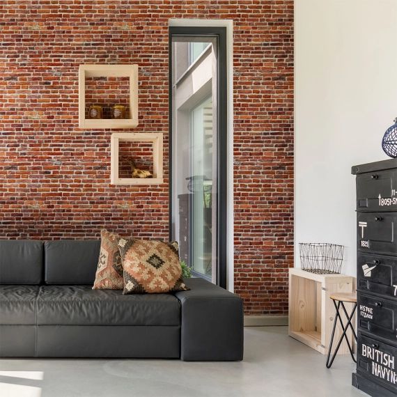 Papier peint adhésif briques d&rsquo;edimbourg 30x30cm