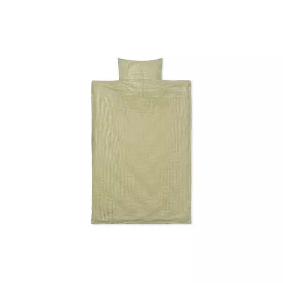 Parure de lit 1 personne Lit en Tissu, Coton biologique GOTS – Couleur Vert – 22.89 x 22.89 x 22.89 cm