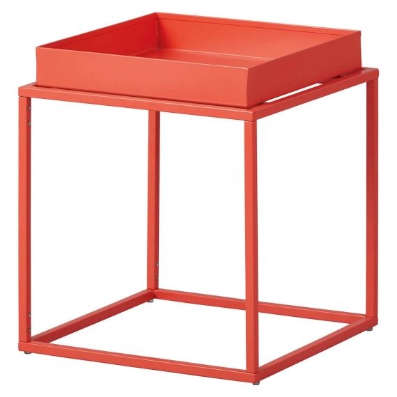 Table d&rsquo;Appoint Carrée Métallique Orange
