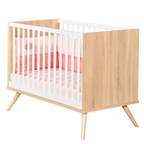 Achat Lit Bebe 1x60 En Bois Marron Style Design Scandinave