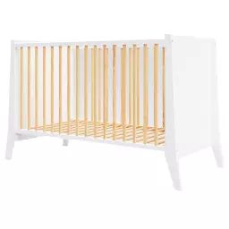 Lit bébé évolutif en bois blanc et pin – 120×60 cm