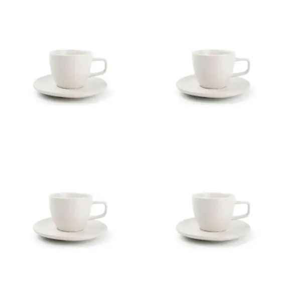 Tasse à moka 10cl et soucoupe blanc – Lot de 4