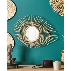 Miroir en bois solide naturel 45×63