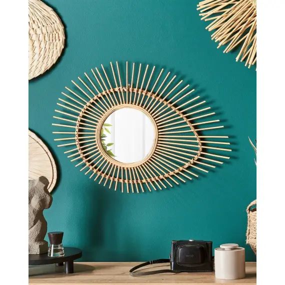 Miroir en bois solide naturel 45×63