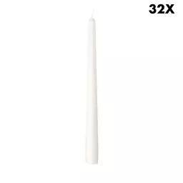 Lot De 32 Bougies, Blanc, 24.5Cm