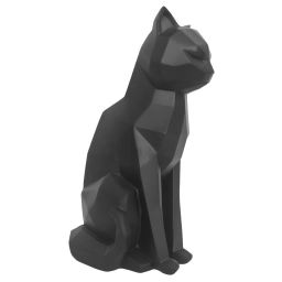 Statue origami noire chat assis H26,5cm
