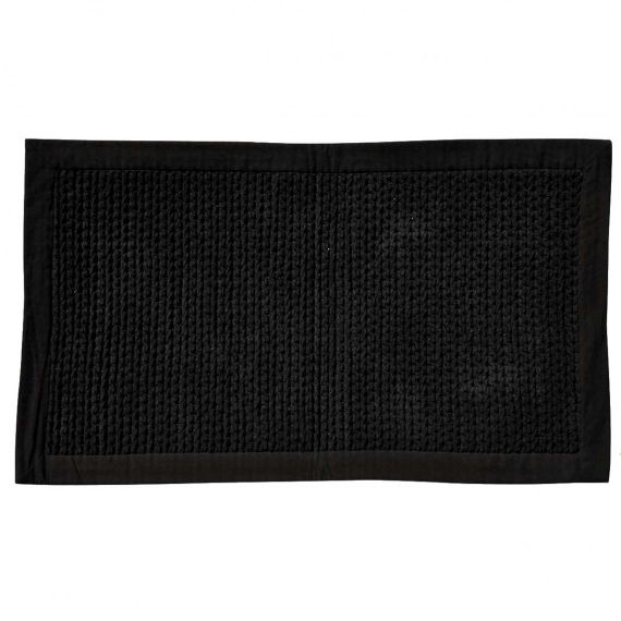 Tapis de bain en coton avec cadre uni coton noir 80×50
