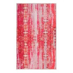 Tapis de bain vintage tons de rouge 80×150