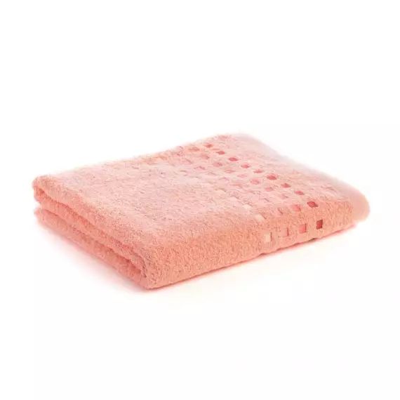 Drap de bain uni en 100% coton rose 100×150