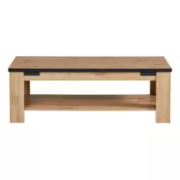 table basse rectangulaire LAZIO noir/ imitation chêne