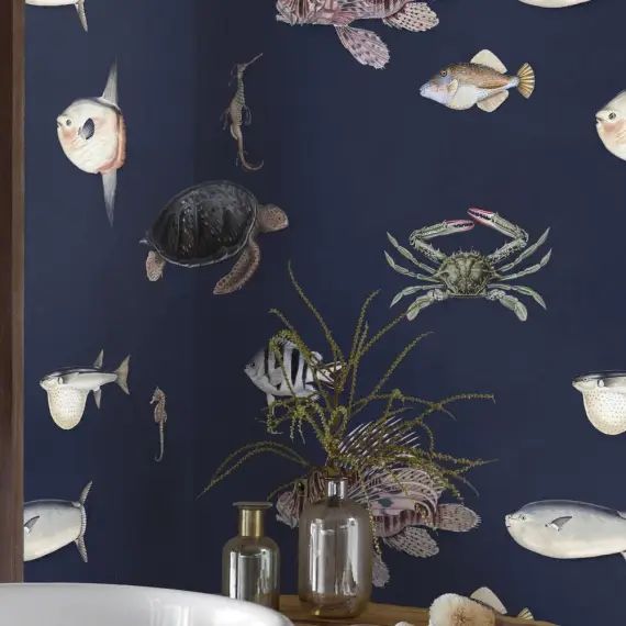 Papier Peint Bleu Poissons Tropicaux 250×200 cm