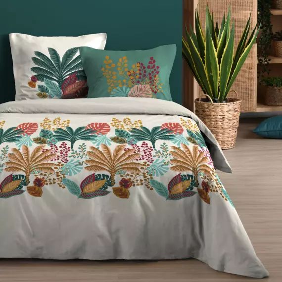 Parure de lit au style exotique coton multicolore 220 x 240