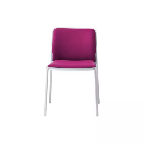 Chaise empilable Audrey en Tissu, Aluminium verni – Couleur Rose – 56 x 52 x 80 cm – Designer Piero Lissoni