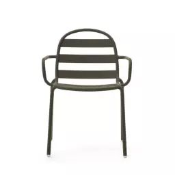 Joncols – Lot de 4 chaises de jardin en acier – Couleur – Vert