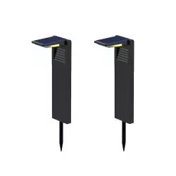 Lot de 2 balises solaires Plastique Noir 150LM