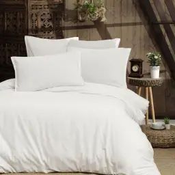 Housse de couette en coton blanc 200×200 cm