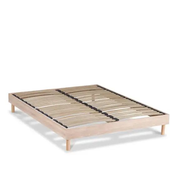 Sommier à lattes en kit bois couleur naturelle 140×190