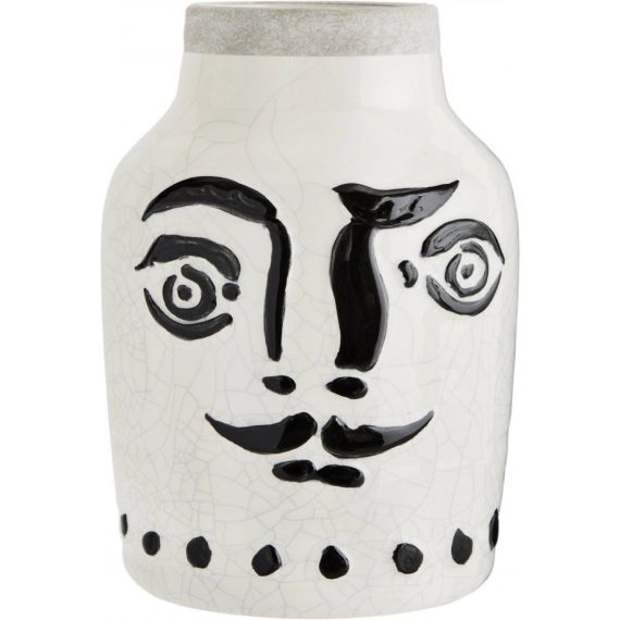 Vase visage en céramique blanche H28cm