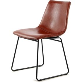 Chaise design imitation couleur marron (lot de 2)
