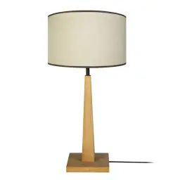 Lampe a poser bois naturel et blanc