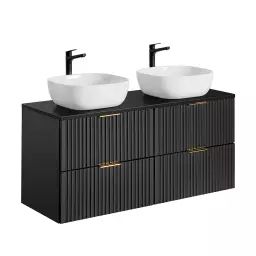 Meuble double vasque 120cm noir