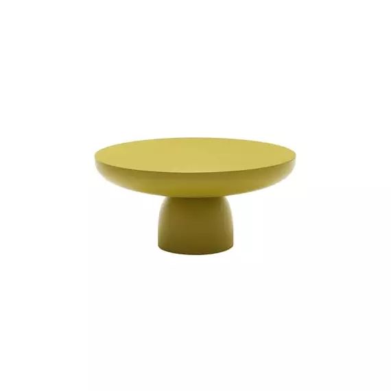 Table basse Olo en Bois, Bois massif laqué – Couleur Jaune – 70 x 70 x 33 cm – Designer Antonio Facco