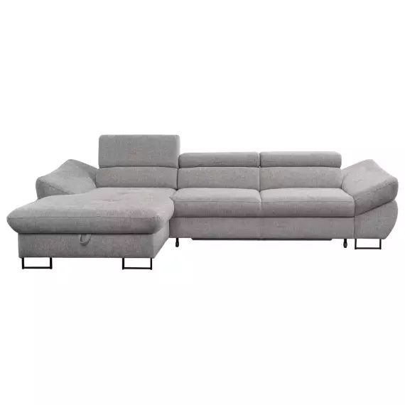 Canapé d&rsquo;angle gauche convertible 4 places FABIO coloris gris