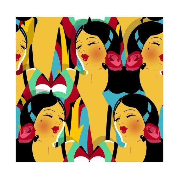 Papier peint PANORAMA montoyas vinyl jaune intissé l.53 x H.250 cm