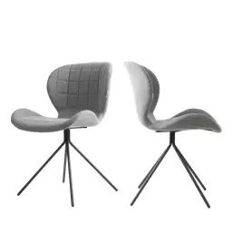 OMG – Lot de 2 chaises design – Couleur – Gris clair