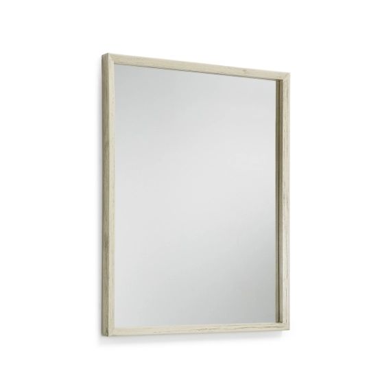 Miroir en bois de mindi blanc 80×100