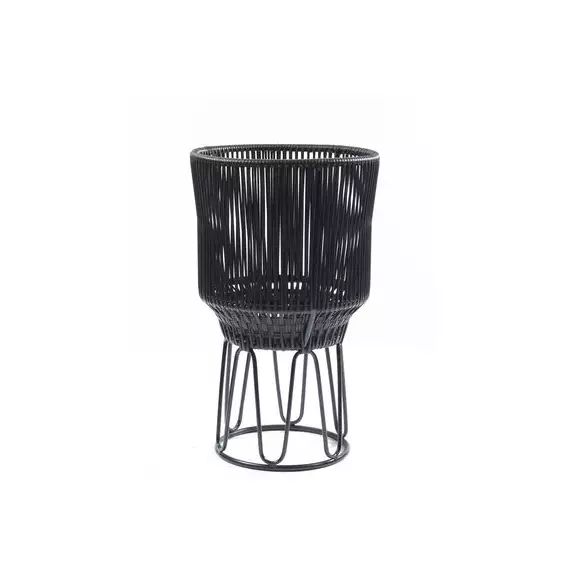 Cache-pot Circo en Plastique, Fils en PVC recyclé – Couleur Noir – 52.41 x 52.41 x 68 cm – Designer Sebastian  Herkner