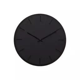 Horloge murale en linoléum noir D28cm