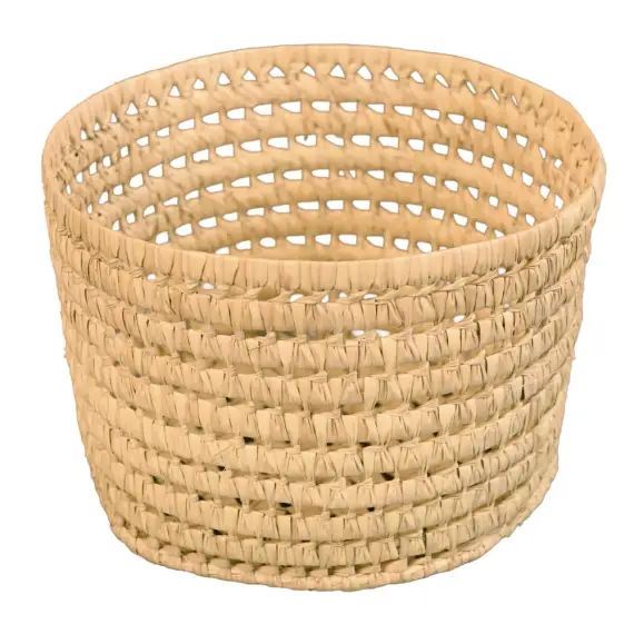 Cache pot feuilles de palmier osier naturel 25 cm