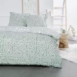 Parure de lit en Coton Vert 240×220 cm