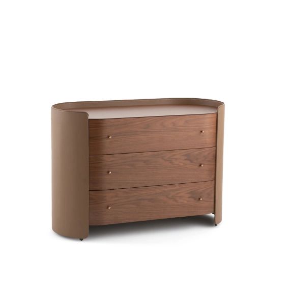Commode noyer/cuir, Firmo