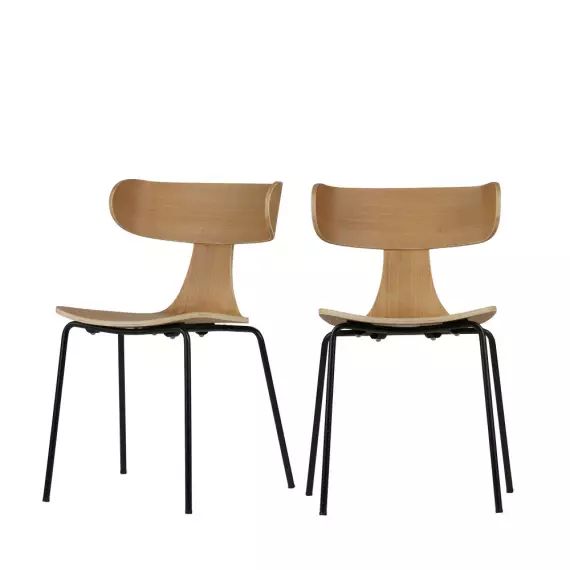 Form – Lot de 2 chaises design empilables – Couleur – Naturel