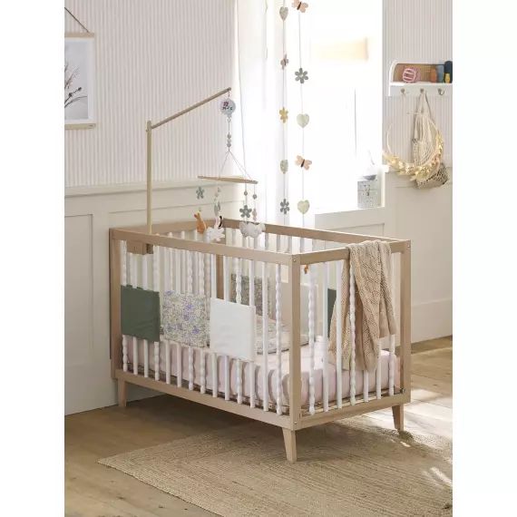 Lit bébé à barreaux PÉPITE blanc