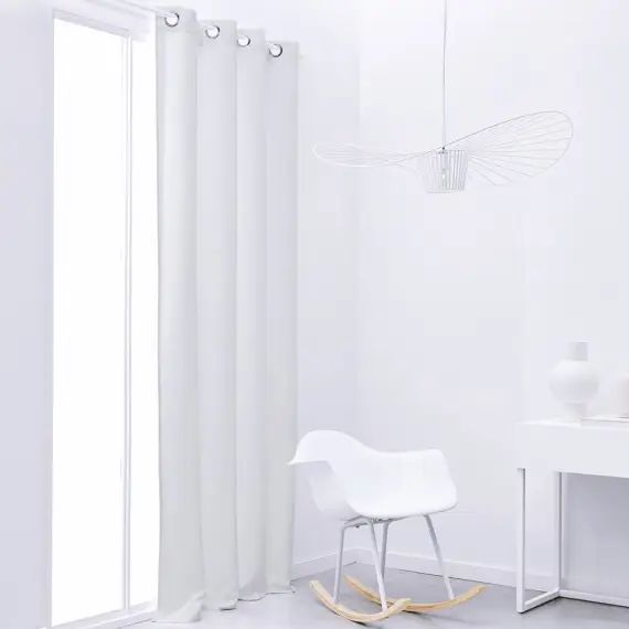 Rideau occultant à oeillets en Polyester Blanc 140×240 cm