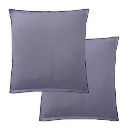 2 taies d’oreiller carrées en lin français – lin lavé gris 65×65 cm