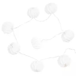 Guirlande lumineuse 10 LED en papier plissé blanc L40