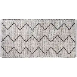 Tapis de bain en polycoton fantaisie blanc blanc 60x120cm