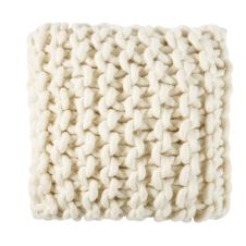 Coussin écru en coton et laine tressée 45×45
