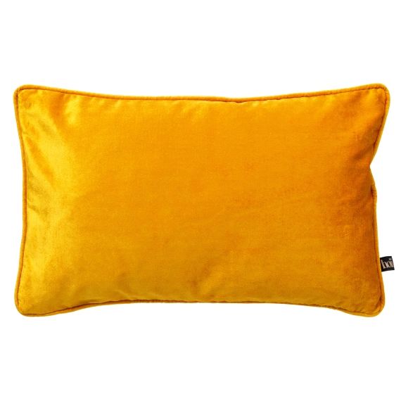 Coussin jaune en velours 30×50 cm uni