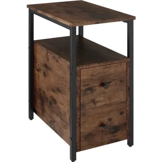 Table de chevet Style industriel Bois foncé industriel, rustique
