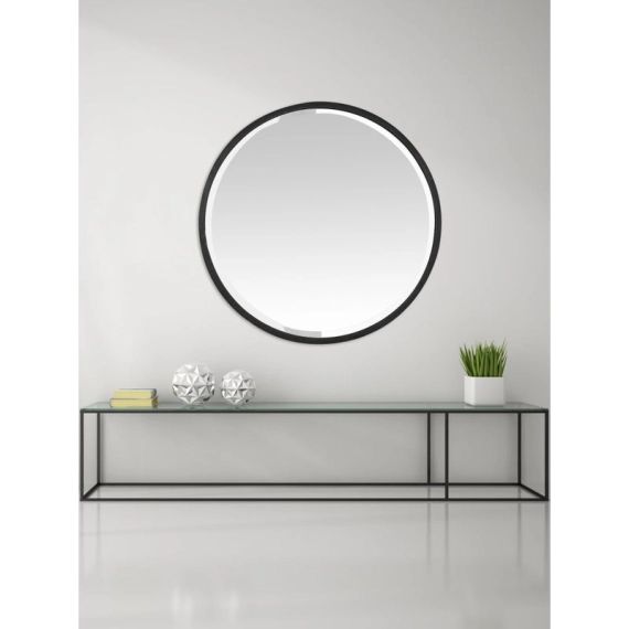 Miroir rond Chic noir noir diam.100 cm