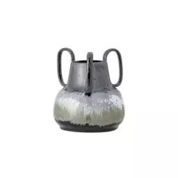 Vase Vases en Céramique, Grès émaillé – Couleur Noir – 18 x 18 x 20 cm